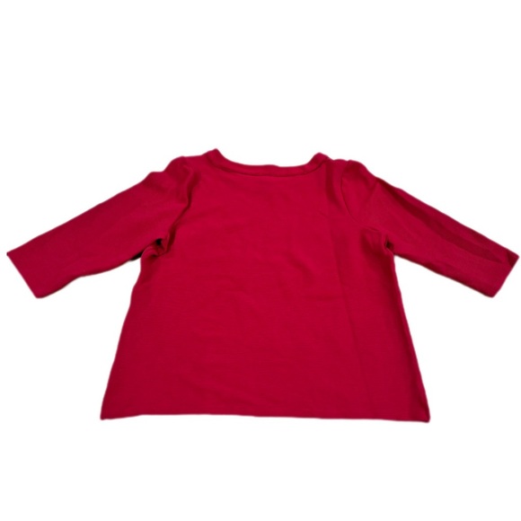 Talbots 3X Red 3/4 Sleeve Sweater with Horizontal Ribbing - Picture 1 of 3